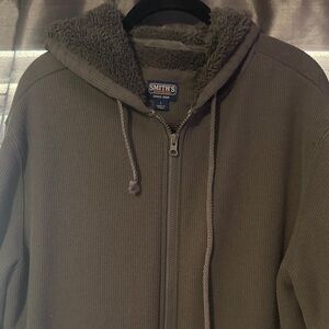 SMITH - Men's Dark Grey Zip-Up Hoodie - Size Large